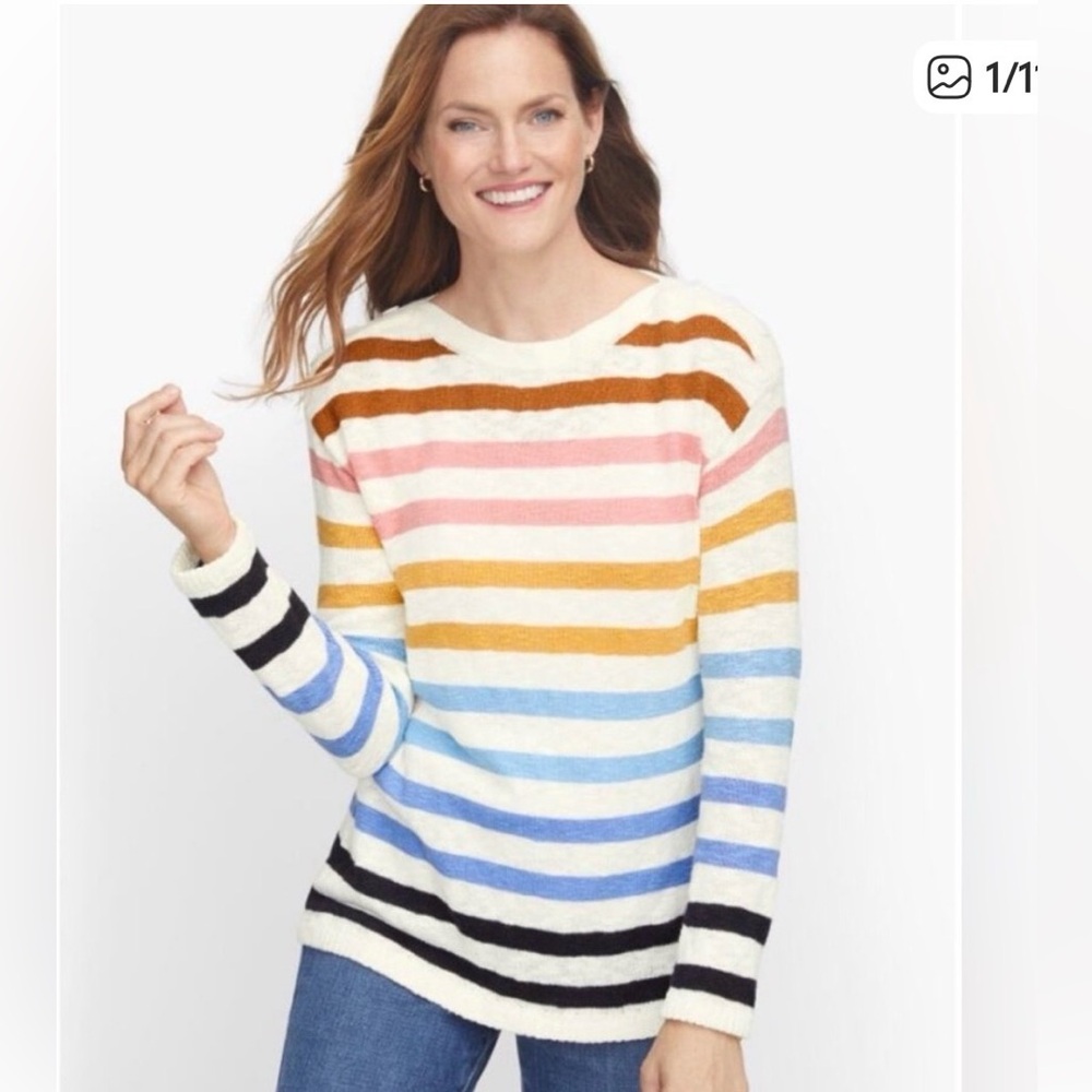Talbots slub cotton blend sweater size Small Petite